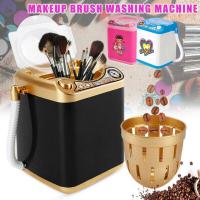 Mini Simulation Children Play Pretend Electric Cute Cosmetic Powder Puff Washing Machine Makeup Brushes Cleaner Washer Tool