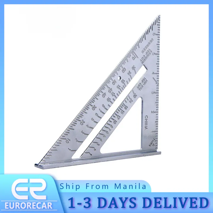 HOMELNN 7'' Aluminum Alloy Triangle Ruler Angle Protractor Speed Metric