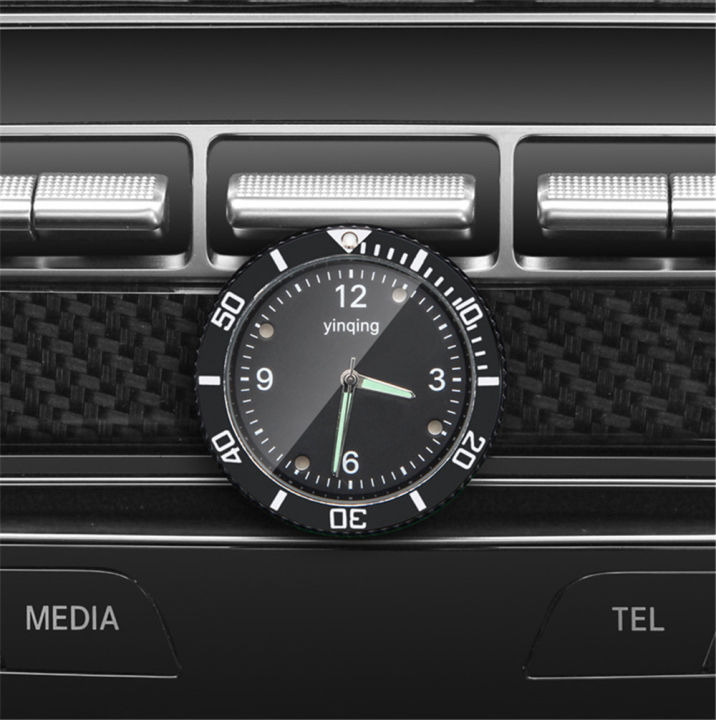 สีเขียวน้ำผีรถนาฬิกาภายในระบายอากาศส่องสว่างกันน้ำควอตซ์รถแดชบอร์ดนาฬิกาที่มีแสงบรรยากาศ