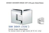 SW-3041-PS วีวีพี VVP บานพับกระจกต่อกระจก แนว 135° มีสำหรับกระจก 8-10 มิล สีแสตนเลสเงา