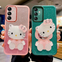 เคสSamsung Galaxy A05 A05s A54 A34 A24 A14 5G 4G ใหม่2023ดีไซน์แวววาวพร้อมเลนส์กล้องถ่ายรูปฟิล์มติดไฟรถและกระจกแต่งหน้านุ่ม เคสโทรศัพท์Samsung A14 5G เคสนิ่