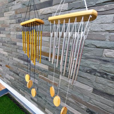 Wind Chimes กระดิ่งลม เสียงเพราะ กระดิ่งลม เรียกทรัพย์ โมบายลม กระดิ่งลม กระดิ่งแท่งสีเงินและสีทอง แขวนตกแต่งบ้าน ที่ทำงาน ร้านค้า Wind Chime ตกแต่งบ้าน ตกแต่งสวน กระดิ่งลม ฮวงจุ้ย