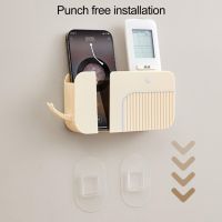 【YF】 Multifunctional Wall Mount Storage Holder with Hook No Drill Adhesive Modern Phone Air Conditioner TV Remote Control Org