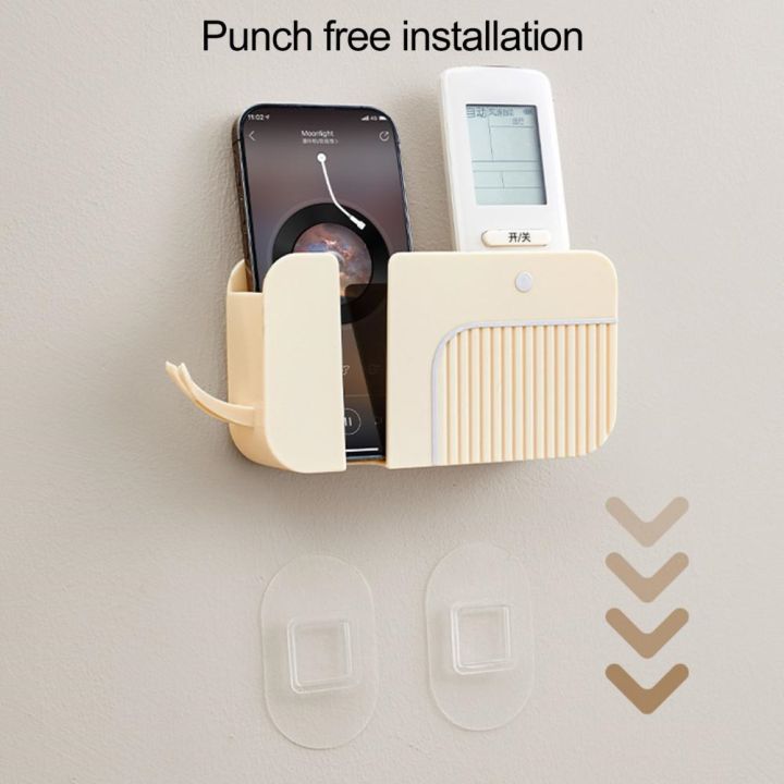 yf-multifunctional-wall-mount-storage-holder-with-hook-no-drill-adhesive-phone-air-conditioner-tv-remote-control-rack