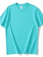 ◕☾ ZARA Xinjiang combed tight Lose cotton T-shirt solid color versatile short-sleeved daily casual bottoming mens tops