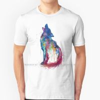 Howling Wolf Watercolor Silhouette T Shirt Cotton 6Xl Howling Wolf Wolves Watercolor Painting Wolf Silhouette Animal Art Wolf