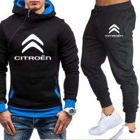 Mens Hoodie Citroen Car Logo Spring Autumn Hip Hop Harajuku high quality Cotton Mens Hoodie Sportswear + sports pants 2-piece