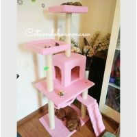 KJ ที่นอนแมว คอนโดแมว บ้านแมว   ของเล่นแมว catcondo สีชมพู ที่นอนหมา เบาะนอนสุนัข เบาะนอนหมา เบาะนอนแมว ที่นอนสัตว์เลี้ยง เตียงหมา เตียงแมว