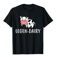 เสื้อวัวตลก Legen-Dairy Farm Gift Tees น่ารัก Street Cotton Boy เสื้อยืด Harajuku Camisas