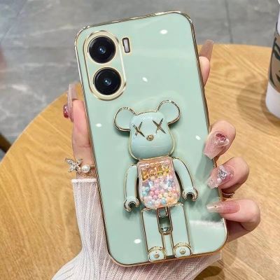 เคสสำหรับ VIVO โทรศัพท์ Y16 Y02S Y77 5G ฝาหลังสุดหรู3มิติพร้อมที่จับ