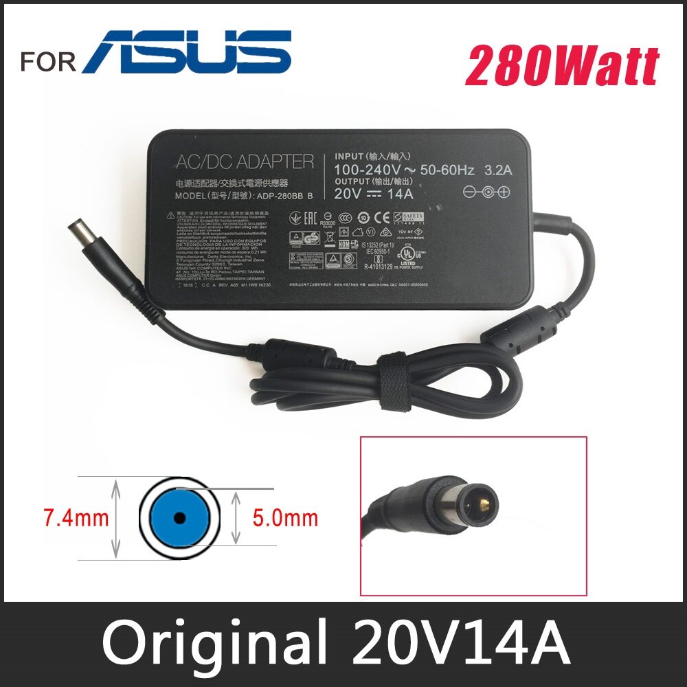 Nuevo Genuino Asus Rog ADP-280BB B Adaptador 20V 14A 280W 7.4mm Power Supply Cargador 