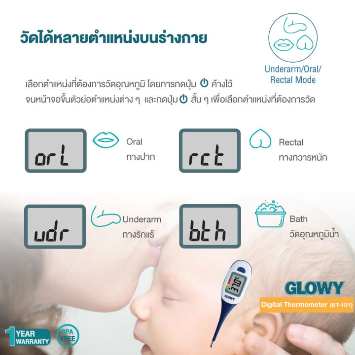 glowy-et101-thermometer-ปรอทวัดไข้ดิจิตอล-รุ่น-et-101-เปลี่ยนถ่านได้