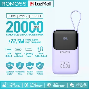 Buy ROMOSS 6F Power Bank 20000mAh 22.5W PD20W Fast Charge Phones Portable  Battery External Charger Online