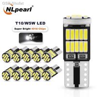 ดี✑Amps 2/10x T10 W5W หลอดไฟ Led Canbus 4014 SMD 6000K 168 194ภายใน5w5การอ่านรูปทรงกลมไฟสัญญาณป้ายทะเบียนรถ