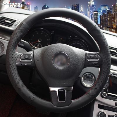 【YF】 Shining wheat Black Artificial leather Steering Wheel Cover for Volkswagen VW Gol Tiguan Passat B7 CC Touran Magotan Sagitar