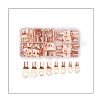 60PCS SC6-25 Series Round Cold Crimp Terminal Connectors Copper Nose Wire Connectors