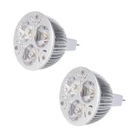 2X 3W 12-24V MR16 Warm White 3 LED Light Spotlight Lamp Bulb Only