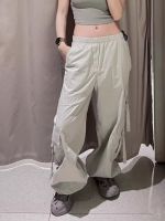 ZaraˉNylon Umbrella Pants New Ladies Elastic Waist Casual Pants Straight Cargo Pants 4391406 804