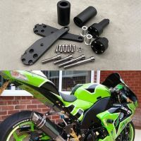 ♚☍ZX10R เหมาะสำหรับคาวาซากิ ZX-10R 10R ZX 2006 2007ฝากันชนตัวเลื่อนเคสมือถืออะลูมิเนียมการ์ดแฟริ่งคาร์บอนสีดำสำหรับมอเตอร์ไซค์