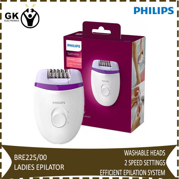 Philips BRE225/00 Satinelle Essential Corded Compact Epilator, White
