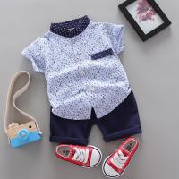 Childrens boys suit summer printed letter shirt + pants 2-piece set