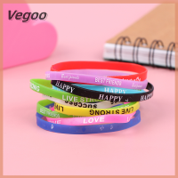 Vegoo ของขวัญคริสต์มาสสำหรับยางสำหรับผู้หญิงสร้อยข้อมือซิลิโคนหลากสีแฟชั่นจำนวนมาก10ชิ้น