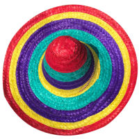 Men Women All Seasons Mexican Style Straw Hats Random Color Kids Party Supplies Decorative Outdoor Gift Wide Brim Colorful Edges