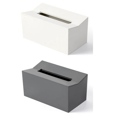 2pcs Kitchen Tissue Box Cover Napkin Holder for Paper Towels Box Wall Mounted - Gray &amp; White