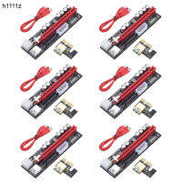 6 PCS VER011 Plus PCIE Riser สำหรับการ์ด USB 3.0 Riser PCI Express X16 Extender PCI-E Riser การ์ด LED สำหรับ Bitcoin Miner Mining