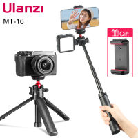 Ulanzi MT-16 Vlog Tripod for Phone DSLR SLR Portable Selfie Stick With Phone Holder Mount Cold Shoe for Microphone LED Light