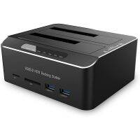 ✷☂♦ Hard Drive Docking Station USB 3.0 Aluminum Dual Bay Hard Drive Dock For 2.5 quot; 3.5 quot; SATA HDD SSD With SD TF Card Reader Tool Free