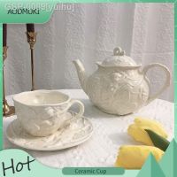 ♞◄ Yuihu Europeu-Estilo Conjunto De Copo Cerâmica Com Pires Chaleira Criativa Chá Tarem Relevo Caneca Café Anjo