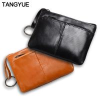 Mini Purse for Men Wallet Women Genuine Leather Zipper Vintage Short Lady Small Slim Female Womens Wallet Male Thin portomonee