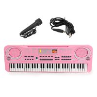 61 Keys Piano Keyboard 61 Mini Keys Portable Music Keyboard for Beginners Kids with Microphone 2 Teaching Modes Pink