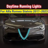 ไฟวิ่งกลางวันรถ DRL LED 1ชิ้นสำหรับรถ Alfa Romeo Stelvio 2017-2023แถบไฟตกแต่งที่ยืดหยุ่นอเนกประสงค์