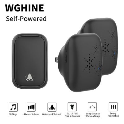 WGHINE Wireless Doorbell Bell Batteryless Outdoor Waterproof Door Bell Smart Home Welcome to Safety Alarm Power Points  Switches Savers Power Points