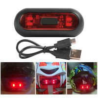 Motorcycle Helmet LED Warning Light USB Charge Bike Night Safety Signal Light Tail Lamp Waterproof Riding Helmet Flash Lamp