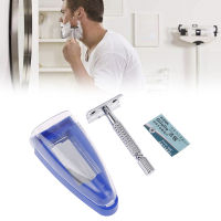 Christmas gift Warm Light Men Shaver Steel Handle Razor Razor Shaver Double Edges Manual Shaver With Blade