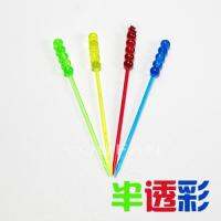 Tableware Tool Colorful Transparent Beaded Disposable Food Picks Salad Forks Fruit Needle Snack Toothpick 400pc/lot