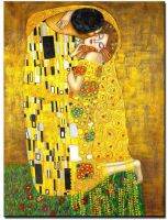 The Kiss Gustav Klimt ผ้าใบ Giclee ผนังโปสเตอร์พิมพ์ลายศิลปะแกลเลอรี่การตกแต่งบ้านงานศิลปะสีทองสำหรับห้องนั่งเล่นเครื่องตกแต่งฝาผนังพร้อมที่จะแขวน12x16inch จูบ