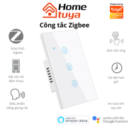 Công Tắc Thông Minh Zigbee TUYA Hình Chữ Nhật Cảm Ứng 1-2-3