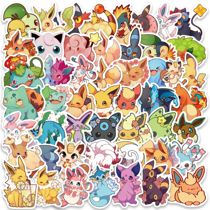 Cute Kawaii Chibi Pokemon 50 Stickers. 