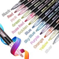 Doodle Dazzles Shimmer Marker Set Outline Markers Shimmer Markers 24 Colors Metallic Markers for Cards Art Drawing Greeting Card