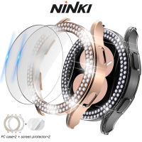 【4 PACK 】 NINKI Samsung Galaxy Watch 4 40Mm 44Mm Screen Protector Case, Bling Cover Tempered Glass Protective Film , Hard PC Bumper Diamond Cystal Frame For Galaxy Watch