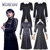 【YF】 Addams Family Wednesday Black Printed dress Costume Girls Jenna Ortega Nevermore Academy Uniform Cosplay free shipping