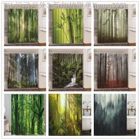 【CW】▣♛♂  Misty Shower Curtains Set With Hooks Landscape Decoration Curtain New