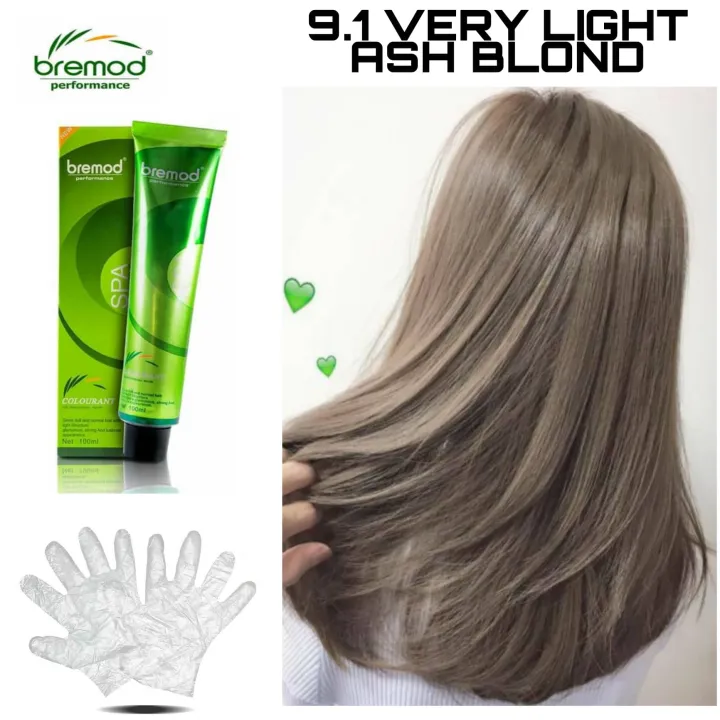 BREMOD 9 1 VERY LIGHT ASH BLONDE Permanent Hair Color 100ml set with
