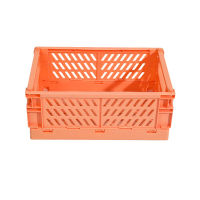 5 Color Mini Folding Storage Box Student Desktop Organizing Container Basket Handbook Tape Stationery Plastic Storage Case