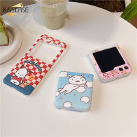 KISSCASE เคสนิ่มลายการ์ตูนน่ารักสำหรับ Samsung Galaxy Z Flip 5เคสจระเข้สีขาวเมฆแฟชั่นฝาครอบป้องกันสำหรับ Samsung Z Flip5กรอบ