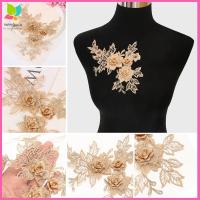 【COD&amp;Ready Stock】3D เย็บปักถักร้อยตัดลูกไม้ดอกไม้เจ้าสาว Applique Tulle DIY Blossom ชุดแต่งงานจักรเย็บผ้างานฝีมือ